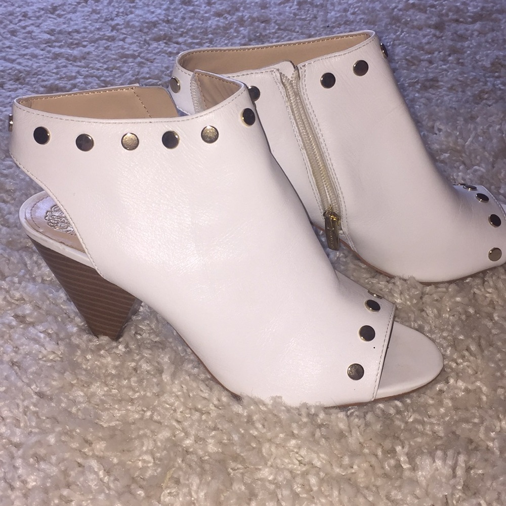 Vince Camuto gold studded sandals.